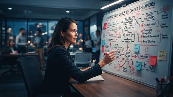 Editorial illustration for From Loyalty Goals to Target Behaviors: How to Plan a Gamification Program That Works