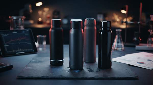 Editorial illustration for Smart Water Bottles Compared: HidrateSpark Steel Wins on Tested Accuracy, but the Thermos Smart Lid and Spark 3 Trade Precision for Other Perks